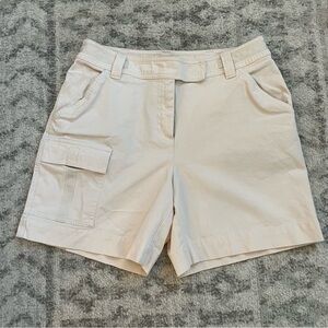 J. Jill Women's Stretch Cargo Utility Chino Shorts Tan / Beige Size 8 - EUC